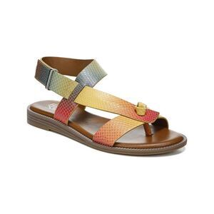 FRANCO SARTO Womens Brown Gradient Chain Glenni Round Toe Slingback Sandal 6 M